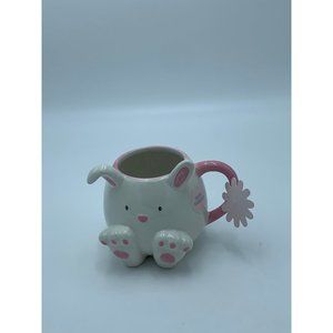 Seeds & Sunshine Easter Bunny Pink & White Ceramic Mug